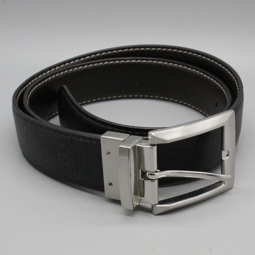 Steve Madden Mens Belt Size 32 Black Saffiano Texture Minimalist Professional